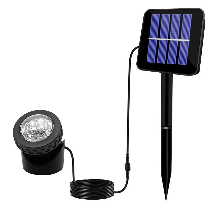 AVEKI Solar LED Landscape Spotlight,Waterproof 6 LEDs Pond Light Underwater Light Adjustable Lighting Angle,Security Lighting Dark Sensing Auto On/Off for Outdoor Garden Courtyard Lawn Fish Tank Pool - Image 1